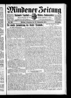 Mindener Zeitung : nationales Tageblatt für Minden u. Nachbargebiete : General-Anzeiger für den nördl. Reg.-Bezirk Minden