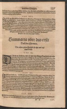 Summaria uber das erste Buch der Chronica.
