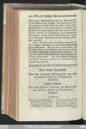 Erster Abschnit. Von dem heilsamen Gebrauch des Worts Gottes, als eines Mittels zur Stärkung des Glaubens.