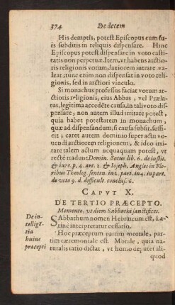 Capvt X. De Tertio Praecepto.
