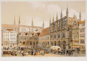 Das Lübecker Rathaus, vom Markt aus gesehen