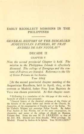 General history of the discalced Augustinian fathers, by Fray Andrés de San Nicolas