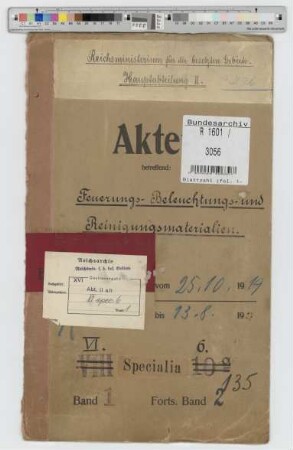 Feuerungs-, Beleuchtungs- und Reinigungsmaterialien: Bd. 1