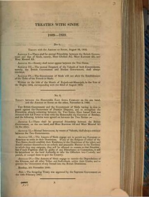 Treaties with Sinde : 1809 - 1839