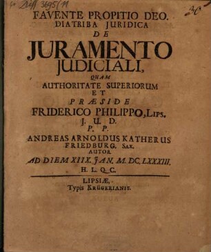 Diatriba iuridica de iuramento iudiciali
