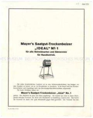 Saatgut-Trockenbeizer "Ideal" Nr. 1