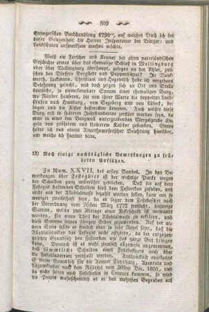 13) Noch einige nachträgliche Bemerkungen zu früheren Aufsätzen.
