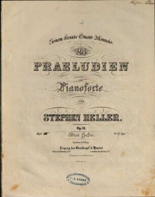 24 Praeludien : für Pianoforte ; op. 81, 3. Paeludium 19-24. - 15 S. - Pl.-Nr. 8717