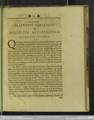 Dissertatio Secunda