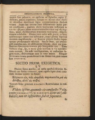 Sectio Prior Exegetica.