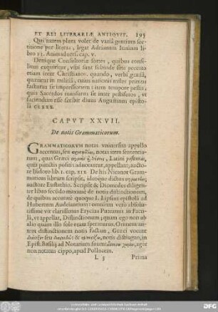 Caput XXVII. De notis Grammaticorum.