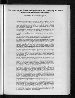 Die Hamburger Erwerbstätigen nach der Stellung im Beruf und nach Wirtschaftsbereichen : Ergebnisse der Volkszählung 1970