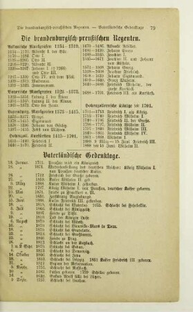 Die brandenburgisch-preußischen Regenten