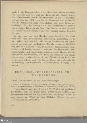 Empfehlenswerte Spazier- und Wanderwege