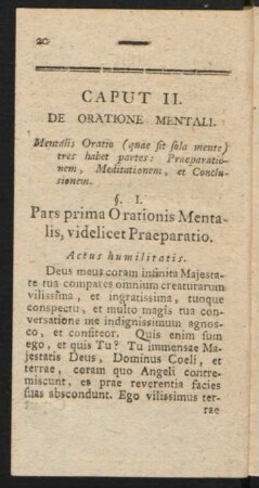 Caput II. De Oratione Mentali.