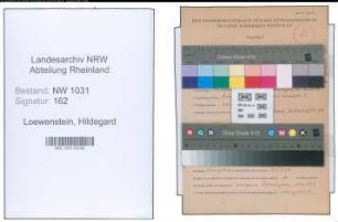 Entnazifizierung Hildegard Loewenstein , geb. 17.12.1897 ()
