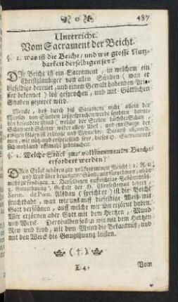 Unterricht. Vom Sacrament der Beicht
