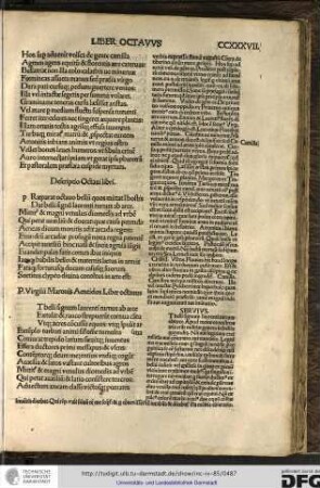 Publii Virgilii Maronis Aeneidos liber octavus.