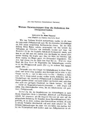 Weitere Untersuchungen über die Bedeutung des Philippinermaßes