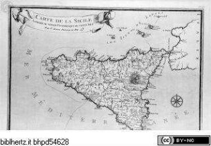 Voyage pittoresque des isles de Sicile, de Malte et de Lipari ..., 1. Band, Tafel I: Landkarte Siziliens