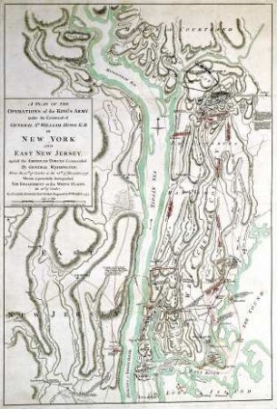 WHK 28 Nordamerikanische Kriege von 1775-1782: Plan der militärischen Operationen der britischen Armee unter General William Howe in New York und East New Jersey gegen die amerikanischen Streitkräfte unter General Washington vom 12. Oktober bis zum 28. November 1776