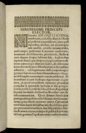 Serenissime Princeps Elector, [...]