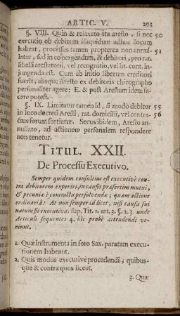 Titul. XXII. De Processu Executivo.