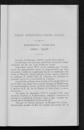 Première Période. 1680 - 1697.