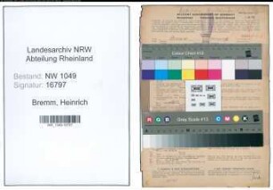 Entnazifizierung Heinrich Bremm , geb. 06.01.1896 (Lehrer)