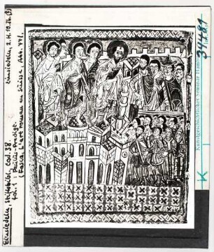 Einsiedeln, Stiftsbibliothek, Codex 38, fol. 1: Paulus predigt. Einsiedeln, 2. Hälfte 10. Jhd.(?)
