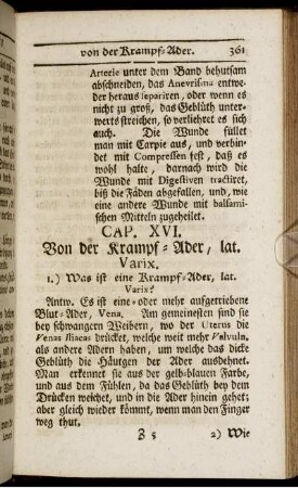 Cap. XVI. Von der Krampf-Ader, lat. Varix.