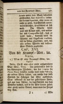 Cap. XVI. Von der Krampf-Ader, lat. Varix.