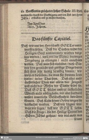 Das fünfte Capittel