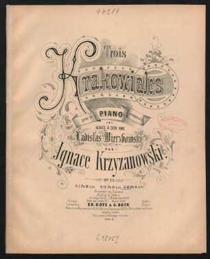 No. 3: Trois krakowiaks pour le piano