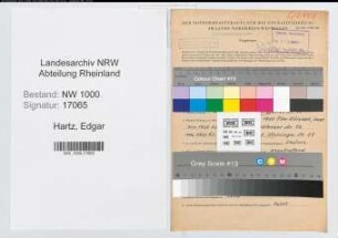 Entnazifizierung Edgar Hartz, geb. 06.03.1909 (Kraftfahrer)