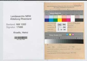 Entnazifizierung Heinz Kroells, geb. 11.08.1917 (Postinspektor)
