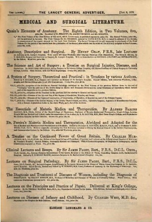 The lancet. 1876, [3.] Advertiser