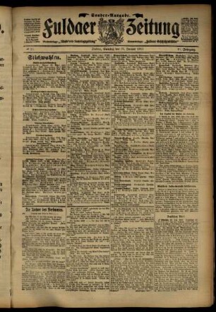 Ausgabe vom Sonntag, den 21. Januar 1912.