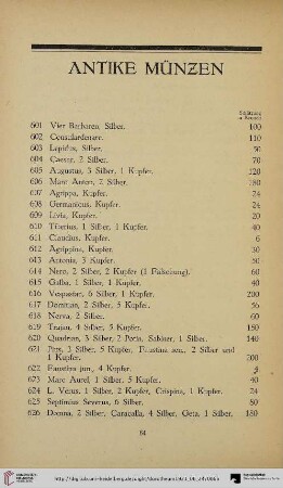 Antike Münzen (Nr. 601-745)