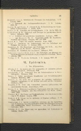 VI. Epidemien.