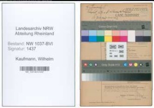 Entnazifizierung Wilhelm Kaufmann , geb. 04.04.1875 (Verm.Inspektor)