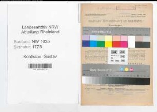 Entnazifizierung Gustav Kohlhaas , geb. 14.02.1888 (Angestellter)
