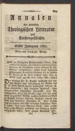 Neun und dreißigste Woche