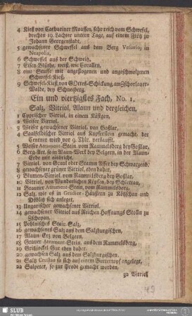 Ein und viertzigstes Fach, No. 1. Salz, Vitriol, Alaun und dergleichen