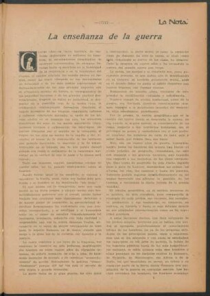 La enseñanza de la guerra