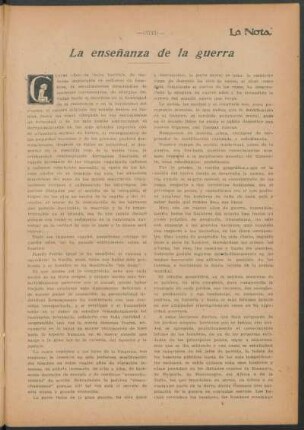 La enseñanza de la guerra