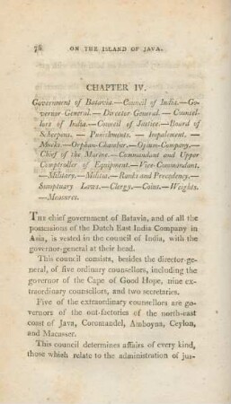 Chapter IV. Government of Batavia. - Council of India. - Governor-General. Director-General. - Counsellors of ...