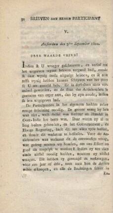 V. Amsterdam den 3den September 1802