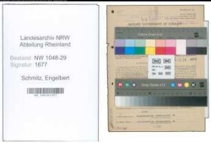 Entnazifizierung Engelbert Schmitz , geb. 16.08.1896 (Beamter)