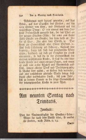 Am neunten Sonntag nach Trinitatis.